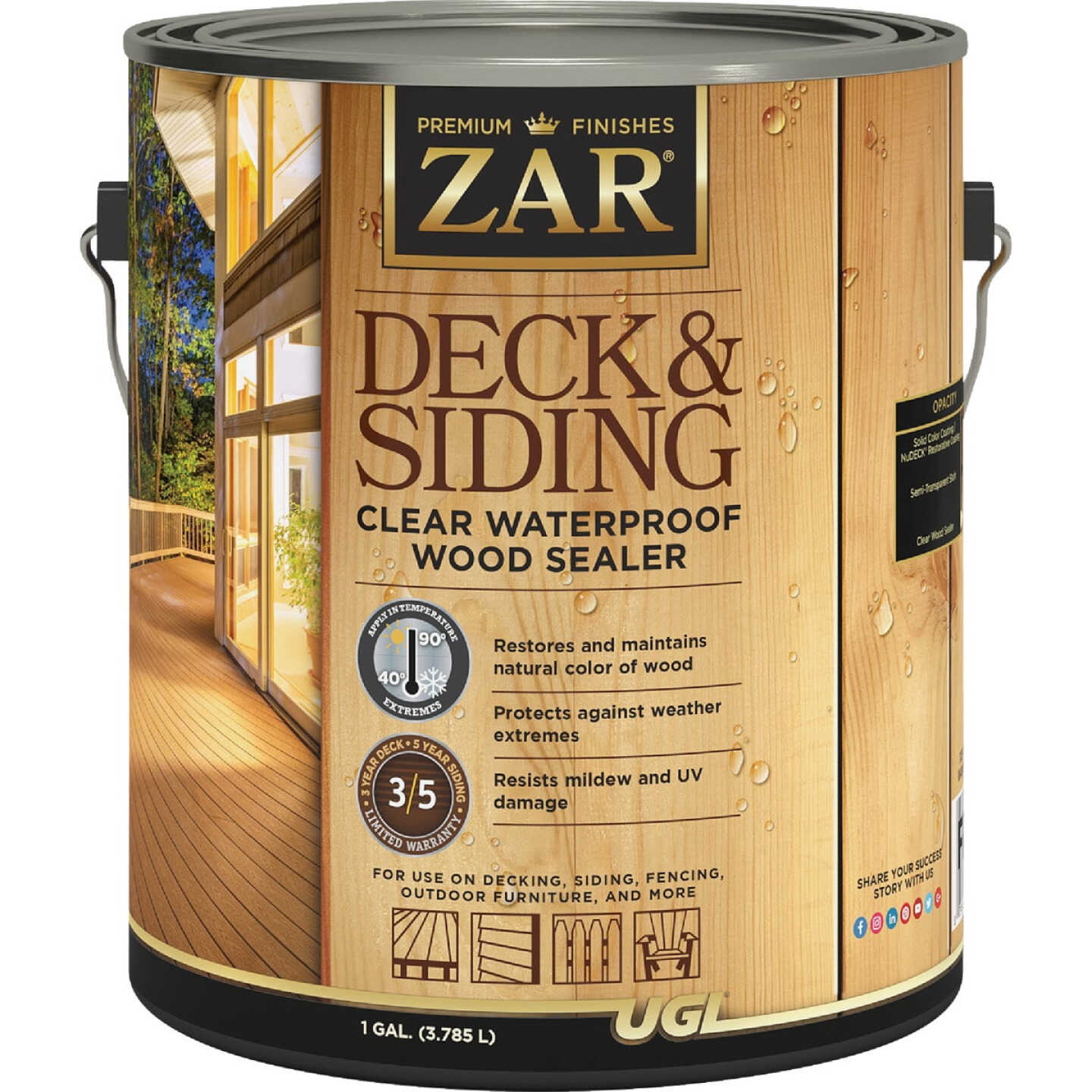ZAR 1 Gal. Deck & Siding Clear Waterproof Wood Sealer - Millwood